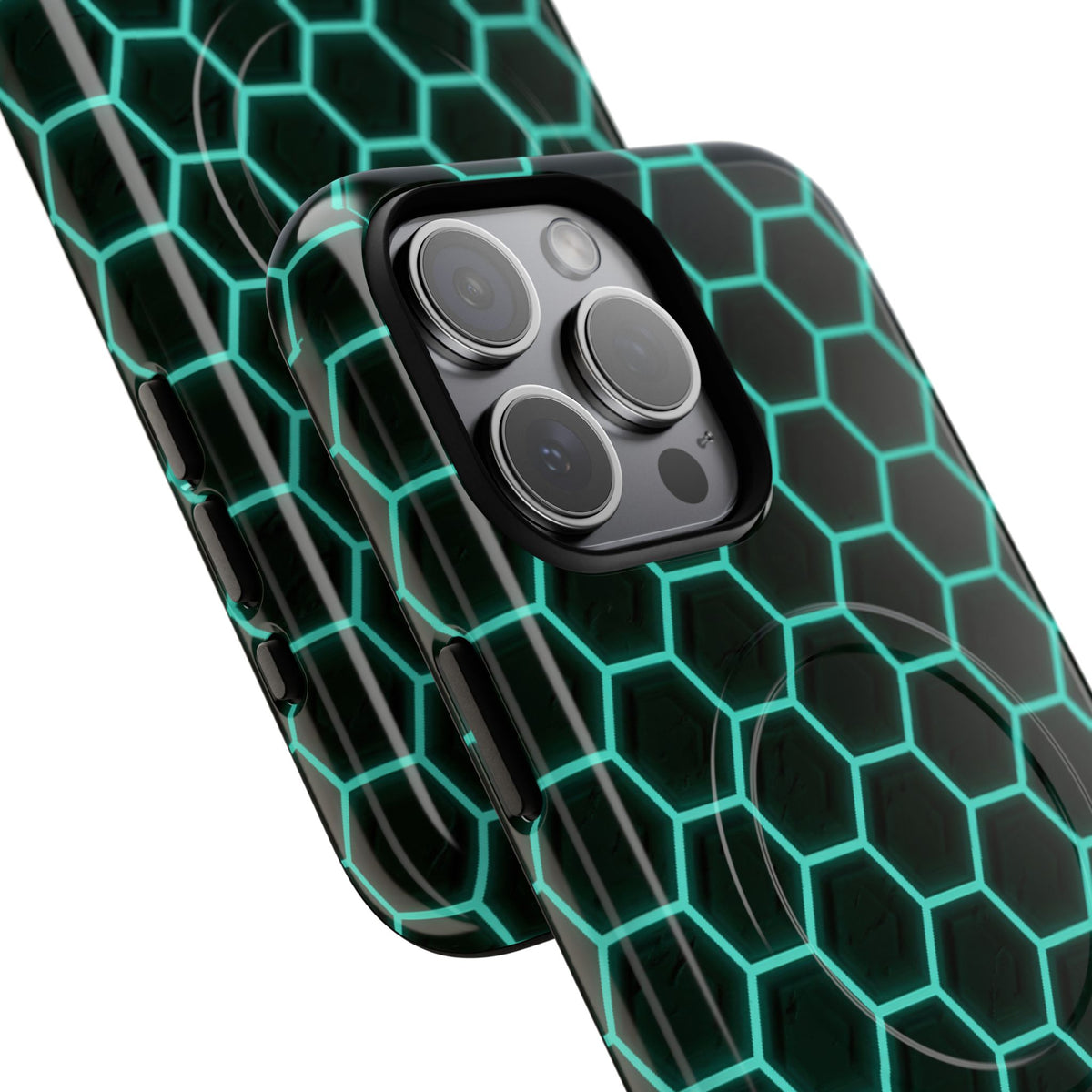 Neon Hex Spectrum · Tough 2.0 Magnetic Phone Case for iPhone · Teal