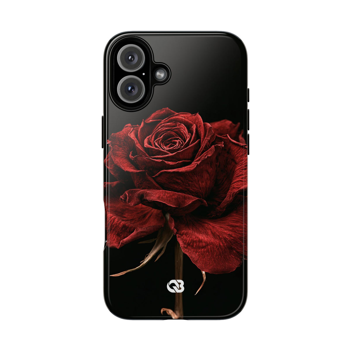 Crimson Noir Rose · Tough Phone Case for iPhone · Black