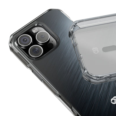Brushed Obsidian Steel · Clear Impact Magnetic Phone Case for iPhone ·  Grey
