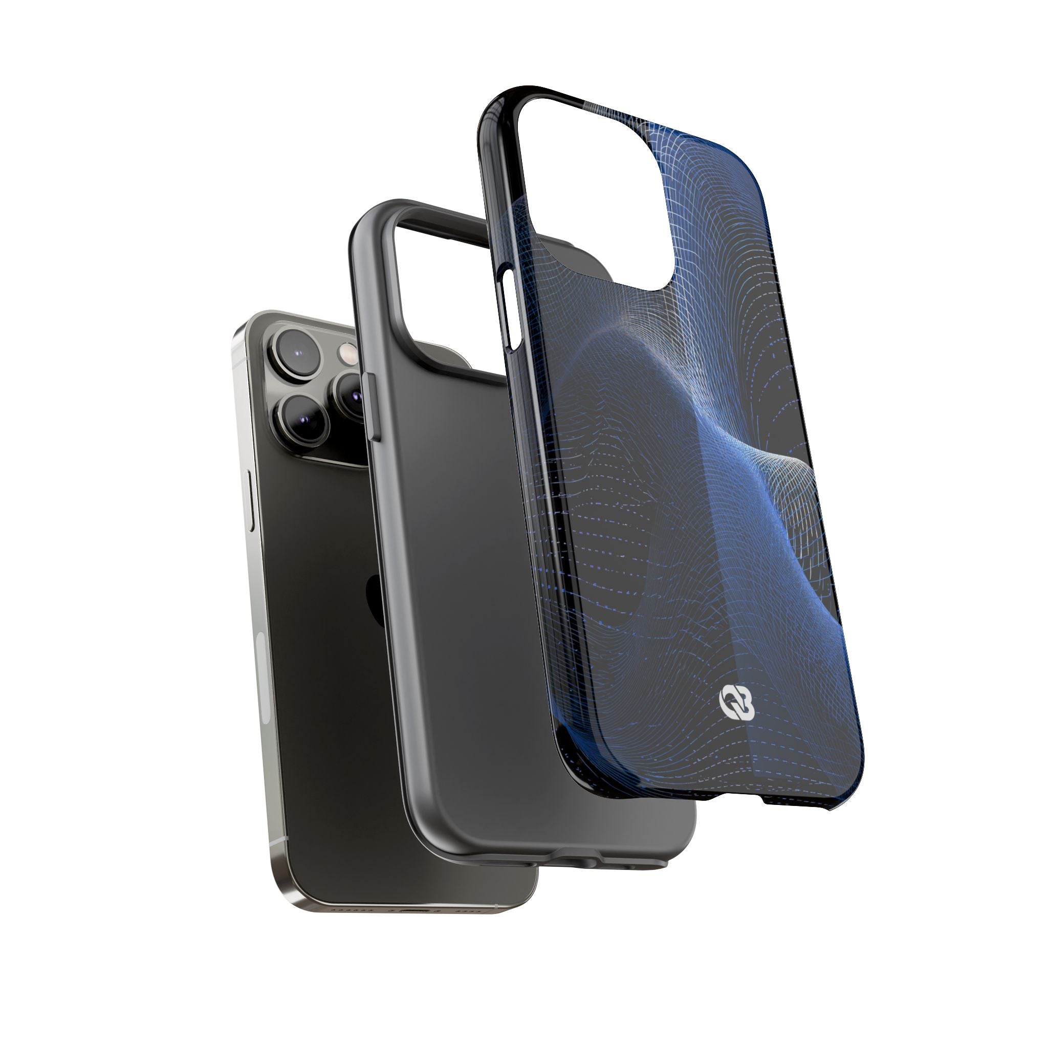 Blue Tough Phone Case for iPhone - Electric Blue Flux