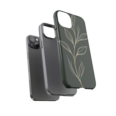 Green Tough Phone Case for iPhone - Deep Moss Willow