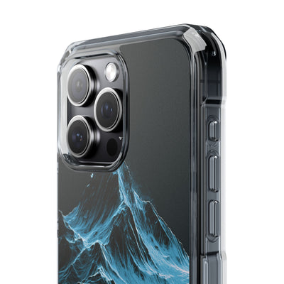 Nordic Frost Peak · Clear Impact Magnetic Phone Case for iPhone · Blue