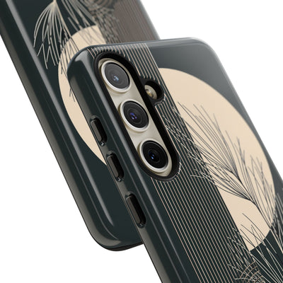 Black Tough Phone Case for Samsung - Obsidian Sand Willow