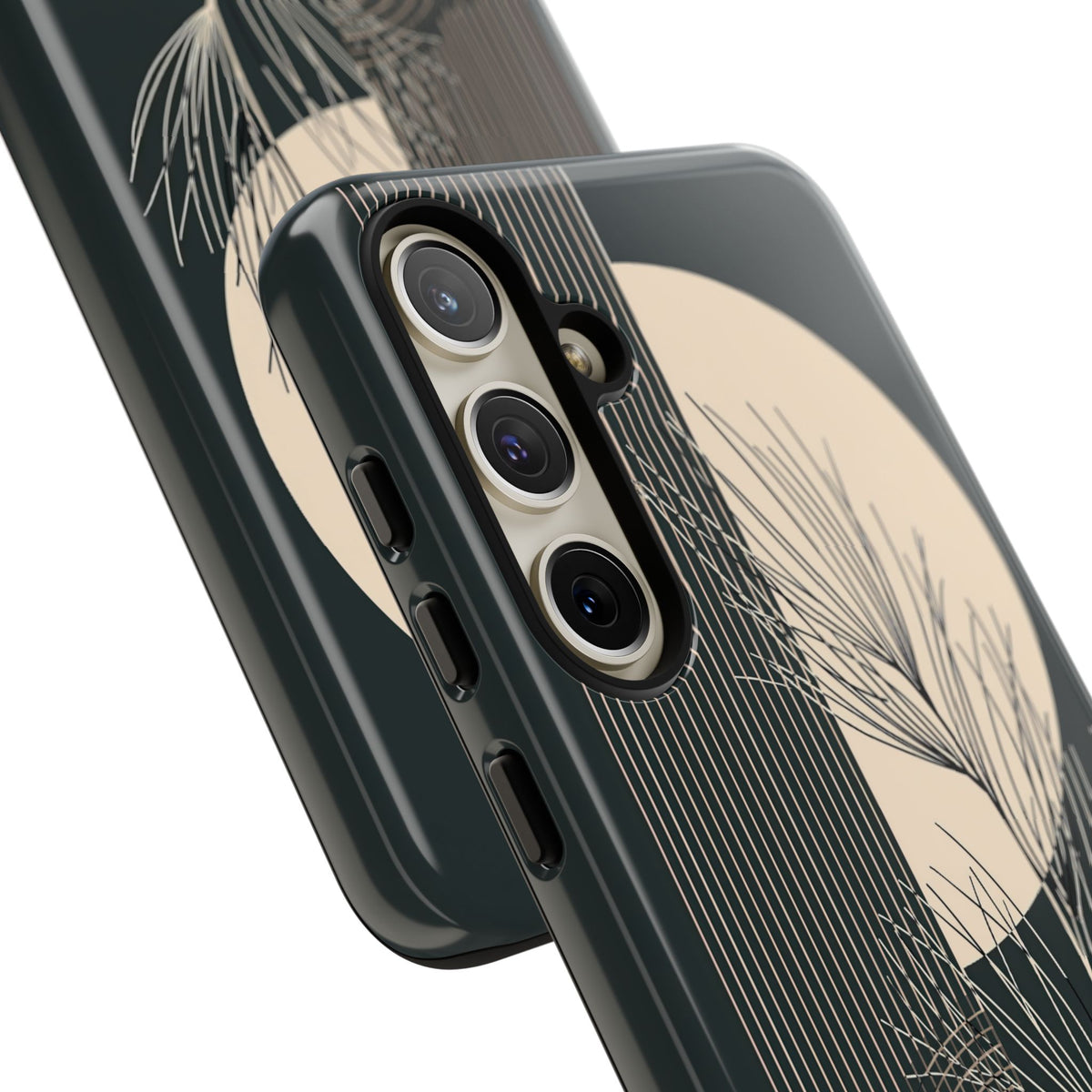 Botanical Crescent Linework · Tough Phone Case for Samsung · Green