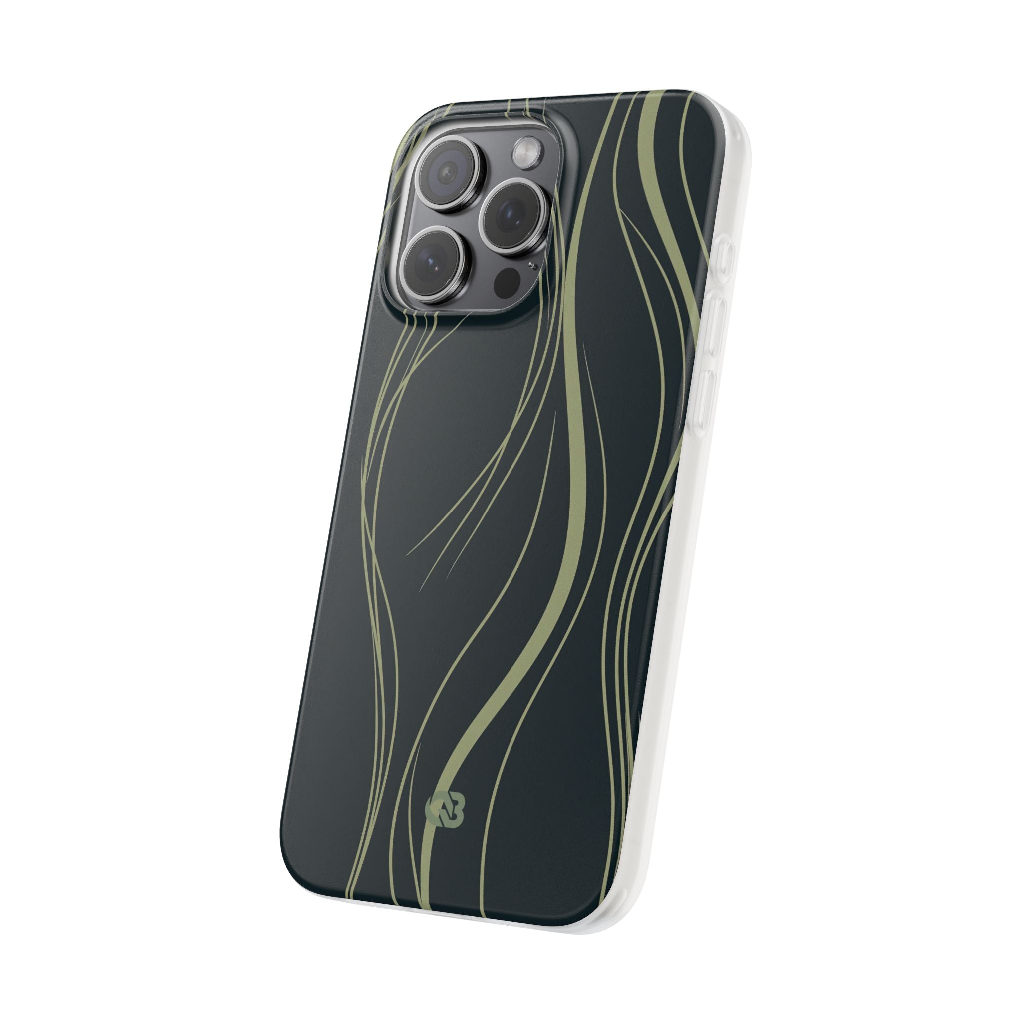Green Lite Phone Case for iPhone - Obsidian Sage Flow