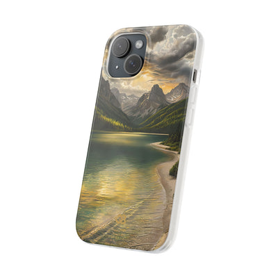 Gilded Mountain Lake · Soft Phone Case for iPhone