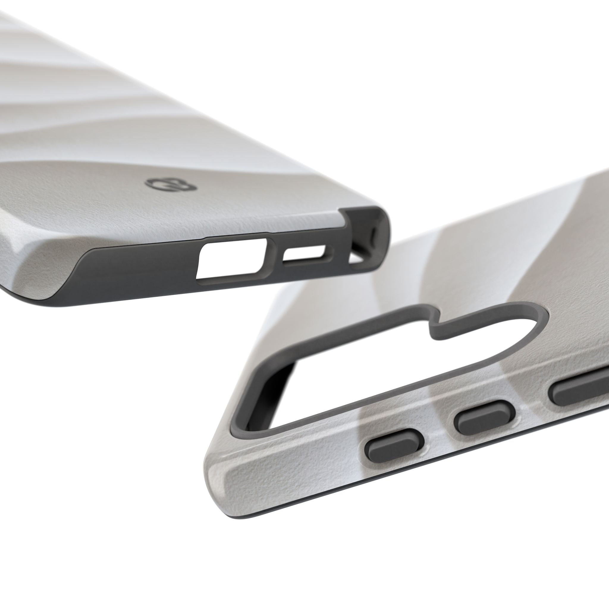 White Tough Phone Case for Samsung - Arctic Flow Ridges