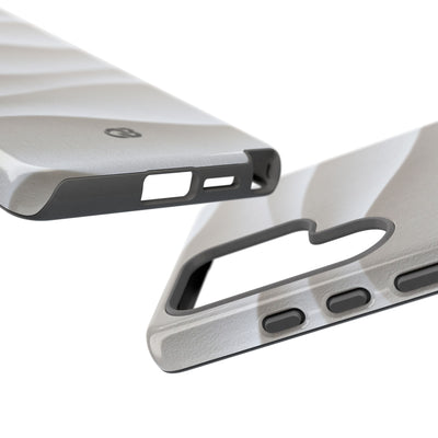 White Tough Phone Case for Samsung - Arctic Flow Ridges