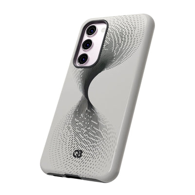 White Tough Phone Case for Samsung - Linear Torsion Grid