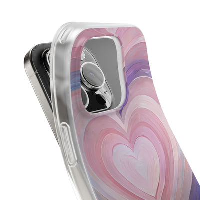 Lavender Pulse Hearts · Soft Mobilskal för iPhone
