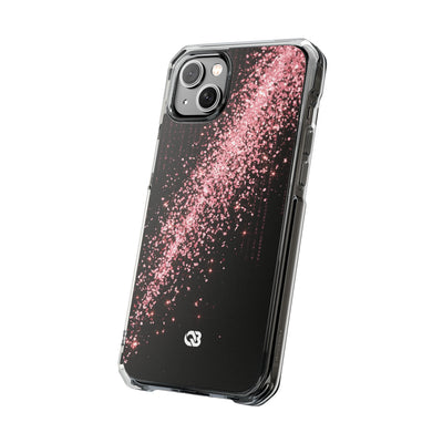 Rose Digital Cascade · Clear Impact Magnetic Phone Case for iPhone · Pink