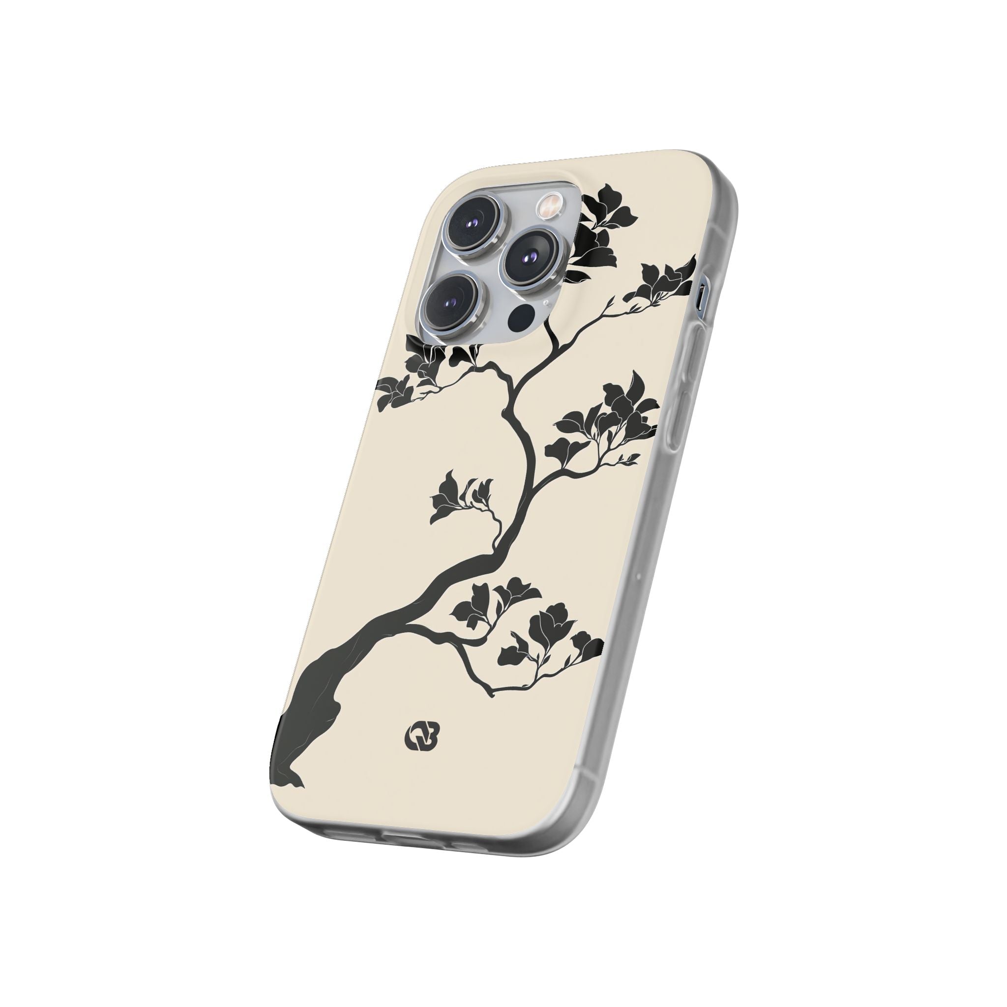 Beige Lite Phone Case for iPhone - Obsidian Bonsai Silhouette