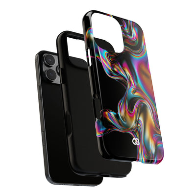 Purple Tough Phone Case for iPhone - Liquid Neon Chrome