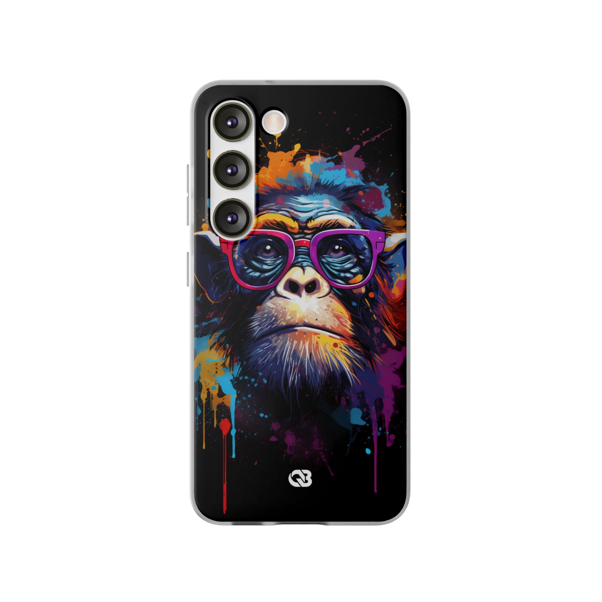 Neon Splatter Primate · Soft Telefoncover til Samsung