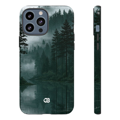 Misty Pine Reflections · Tough Phone Case for iPhone · Green