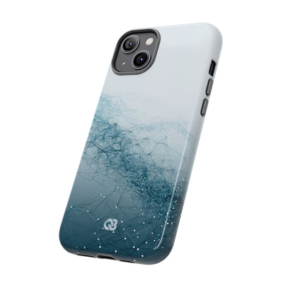 Teal Tough Phone Case for iPhone - Cyan Vector Lattice