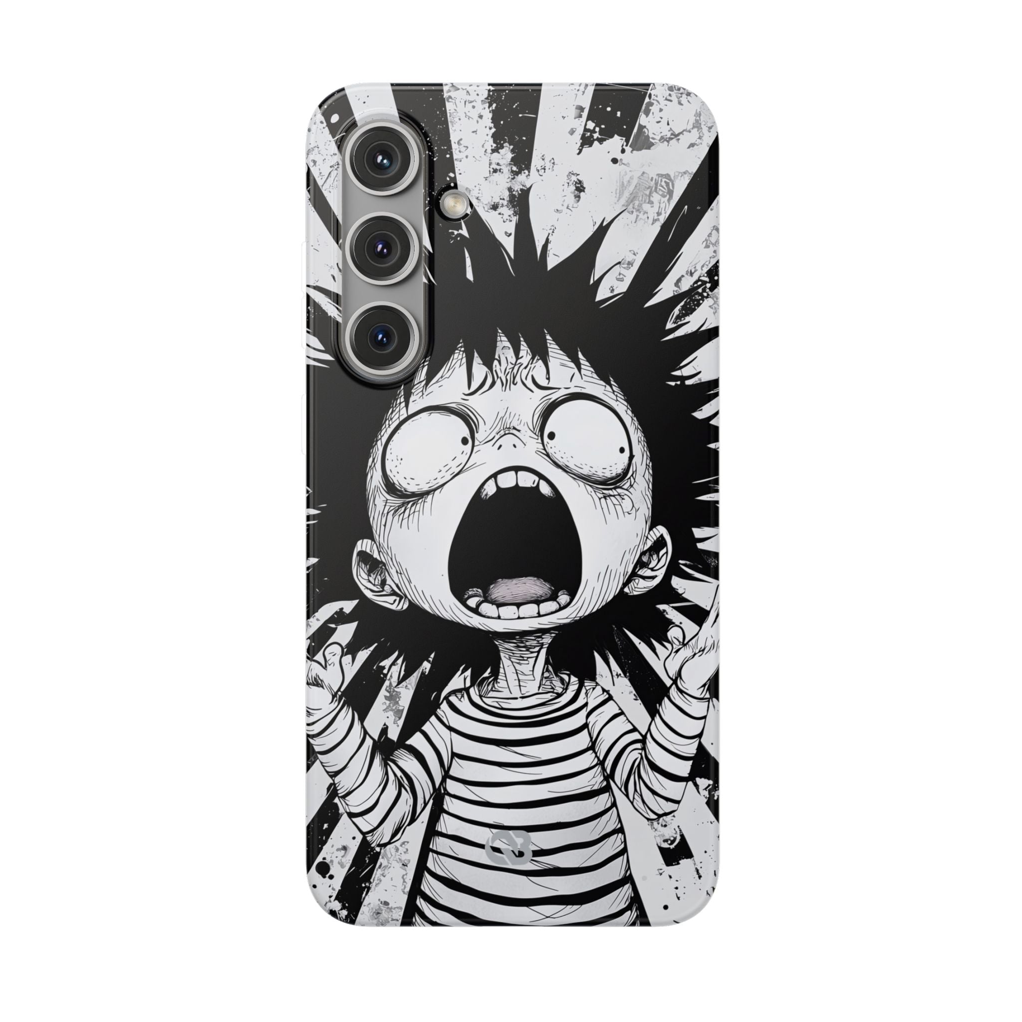 Chaotic Monochrome Scream · Soft Telefoncover for Samsung