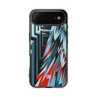 Blue Impact MagSafe Phone Case for iPhone - Glitch Peak Cyan