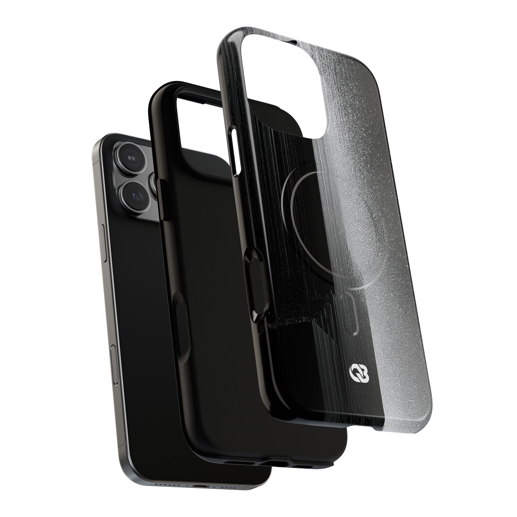Black Tough 2.0 Magsafe Phone Case for iPhone - Brutalist Pixel Monolith