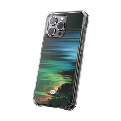Digital Shoreline Drift · Clear Impact Magnetic Phone Case for iPhone ·  Teal