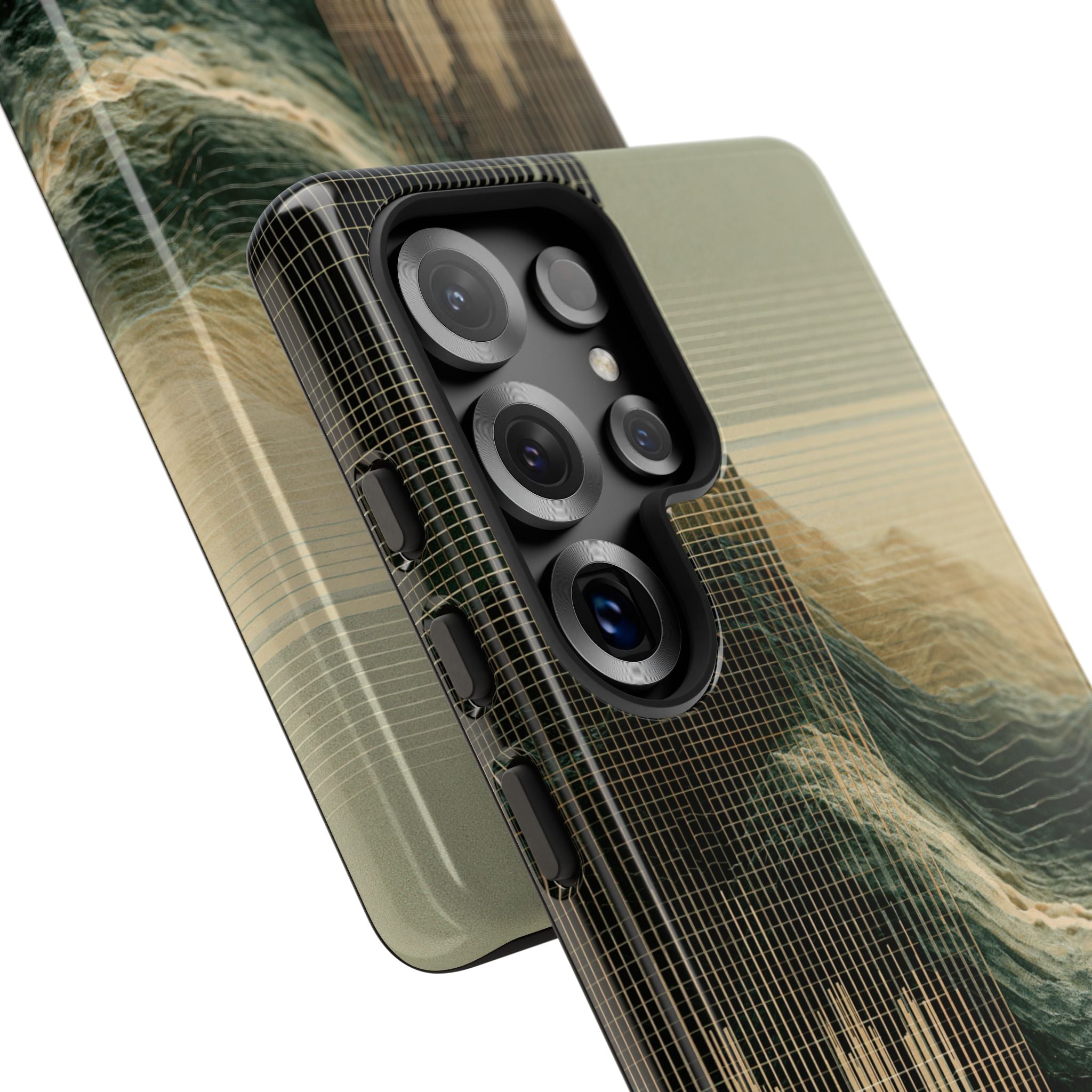 Beige Tough Phone Case for Samsung - Veridian Data Ridge