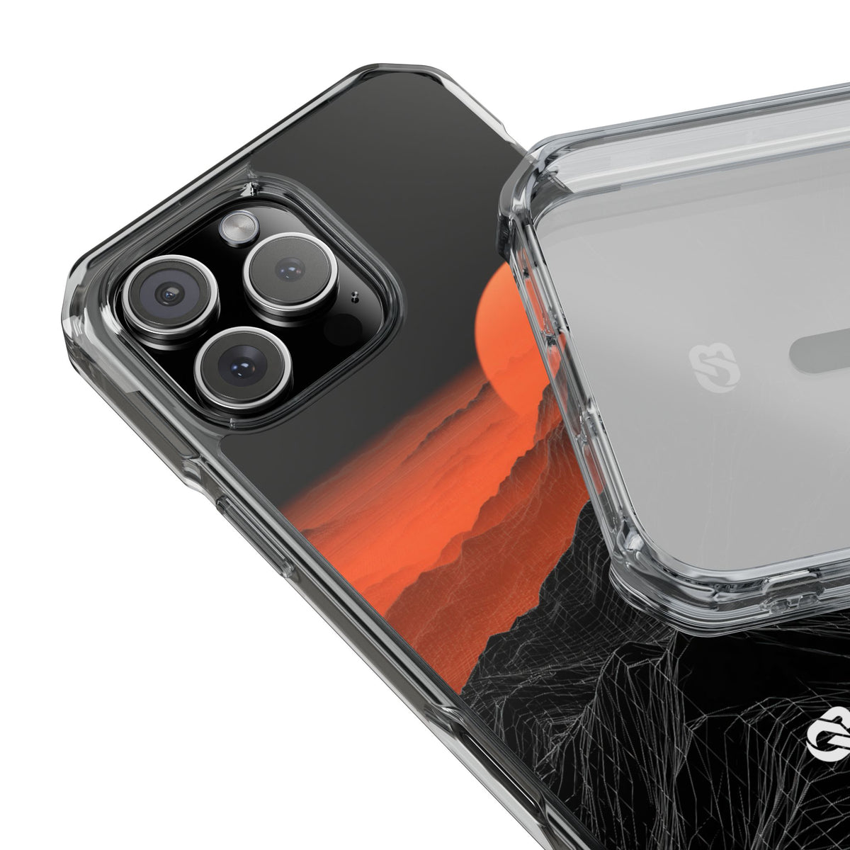 Solar Ridge Mesh · Clear Impact Magnetic Phone Case for iPhone · Black