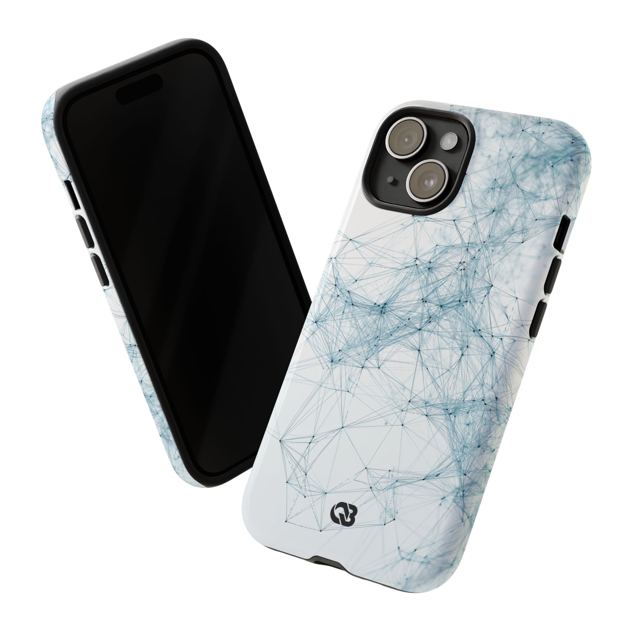 Blue Tough Phone Case for iPhone - Glacial Neural Web