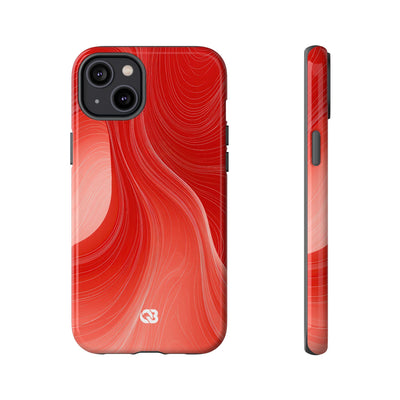 Red Tough Phone Case for iPhone - Crimson Silk Strands