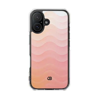 Blush Horizon Waves · Clear Impact Magnetic Phone Case for iPhone · Pink