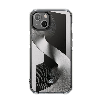 Grey Impact MagSafe Phone Case for iPhone - Obsidian Moiré Wave