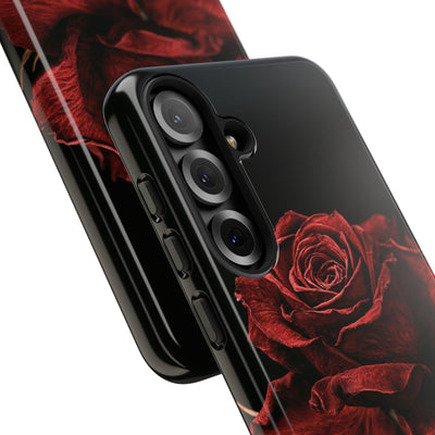 Crimson Noir Rose · Tough Phone Case for Samsung · Black