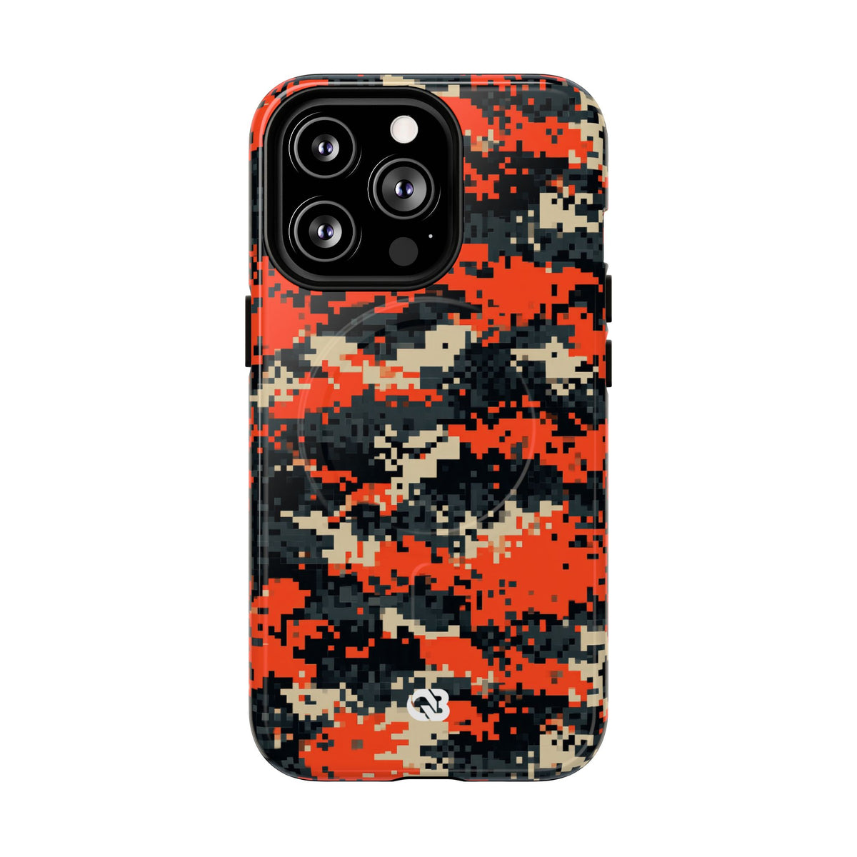 Signal Pixel Camo · Tough 2.0 Magnetic Phone Case for iPhone · Orange