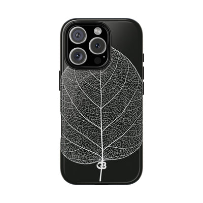 Black Tough 2.0 Magsafe Phone Case for iPhone - Bleached Leaf Lattice