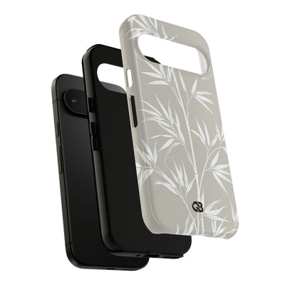 Beige Tough Phone Case for Google Pixel - Sandstone Bamboo Stalks