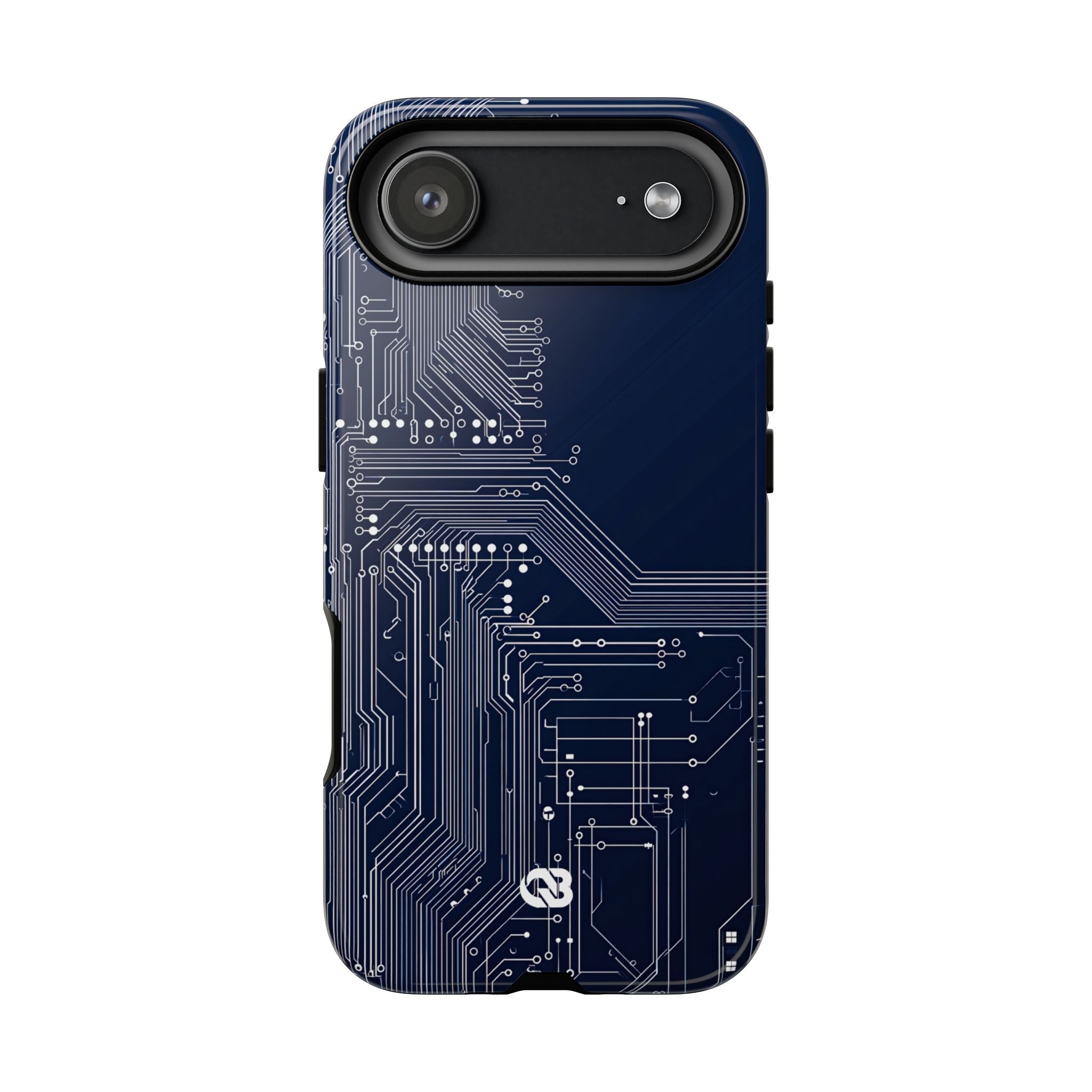 Blue Tough Phone Case for iPhone - Cobalt Data Stream