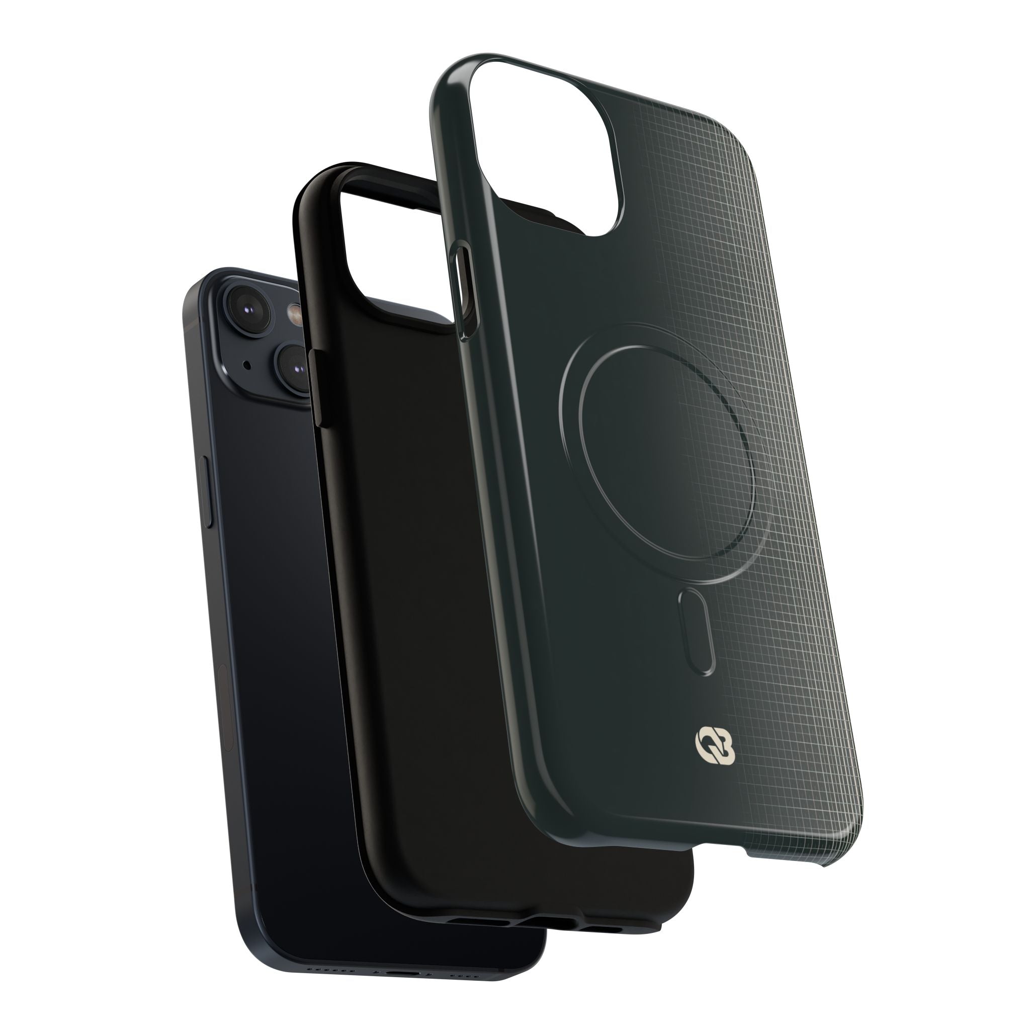 Grey Tough 2.0 Magsafe Phone Case for iPhone - Charcoal Tech Grid