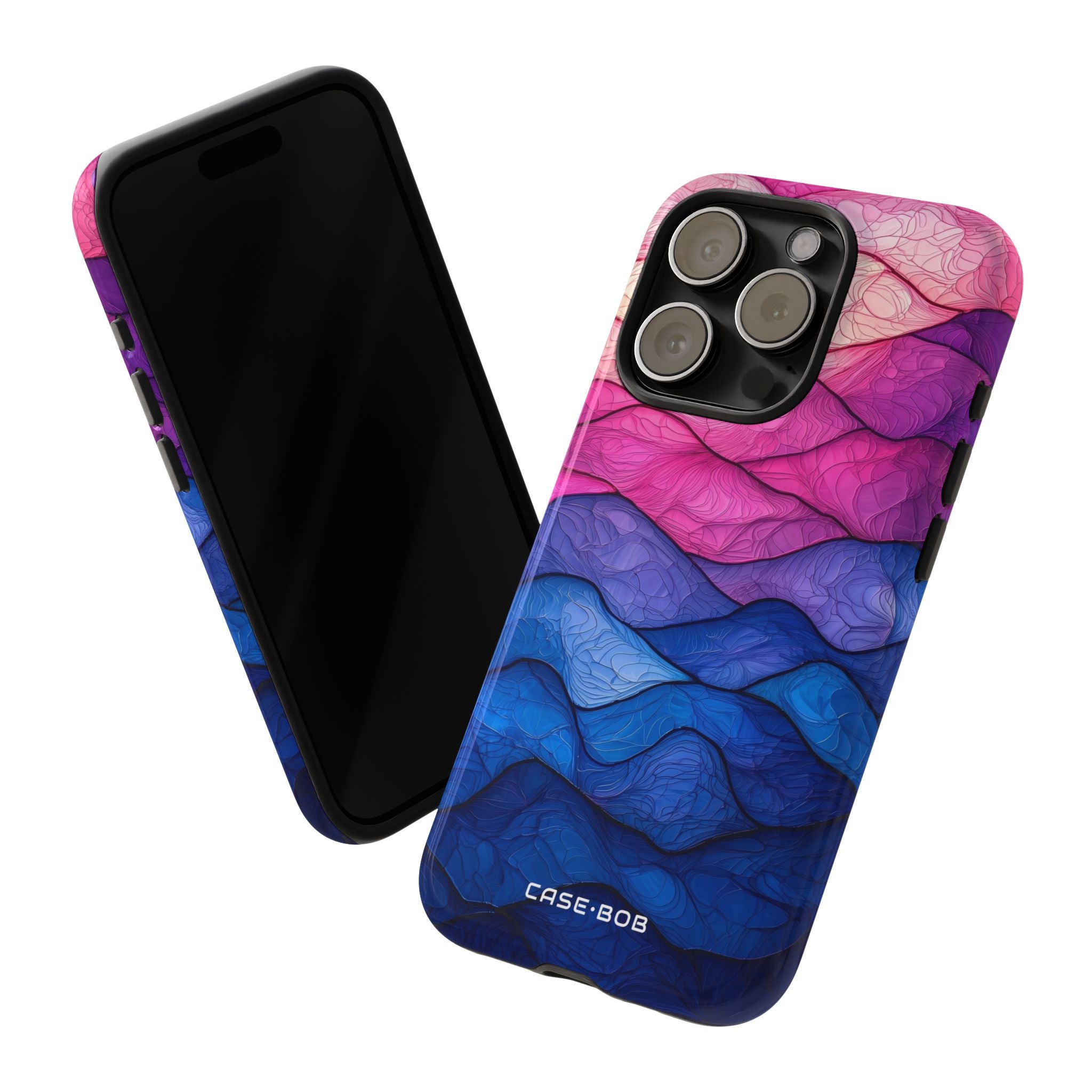 Wavy Vein Gradient iPhone 15 Pro Skal - Tough