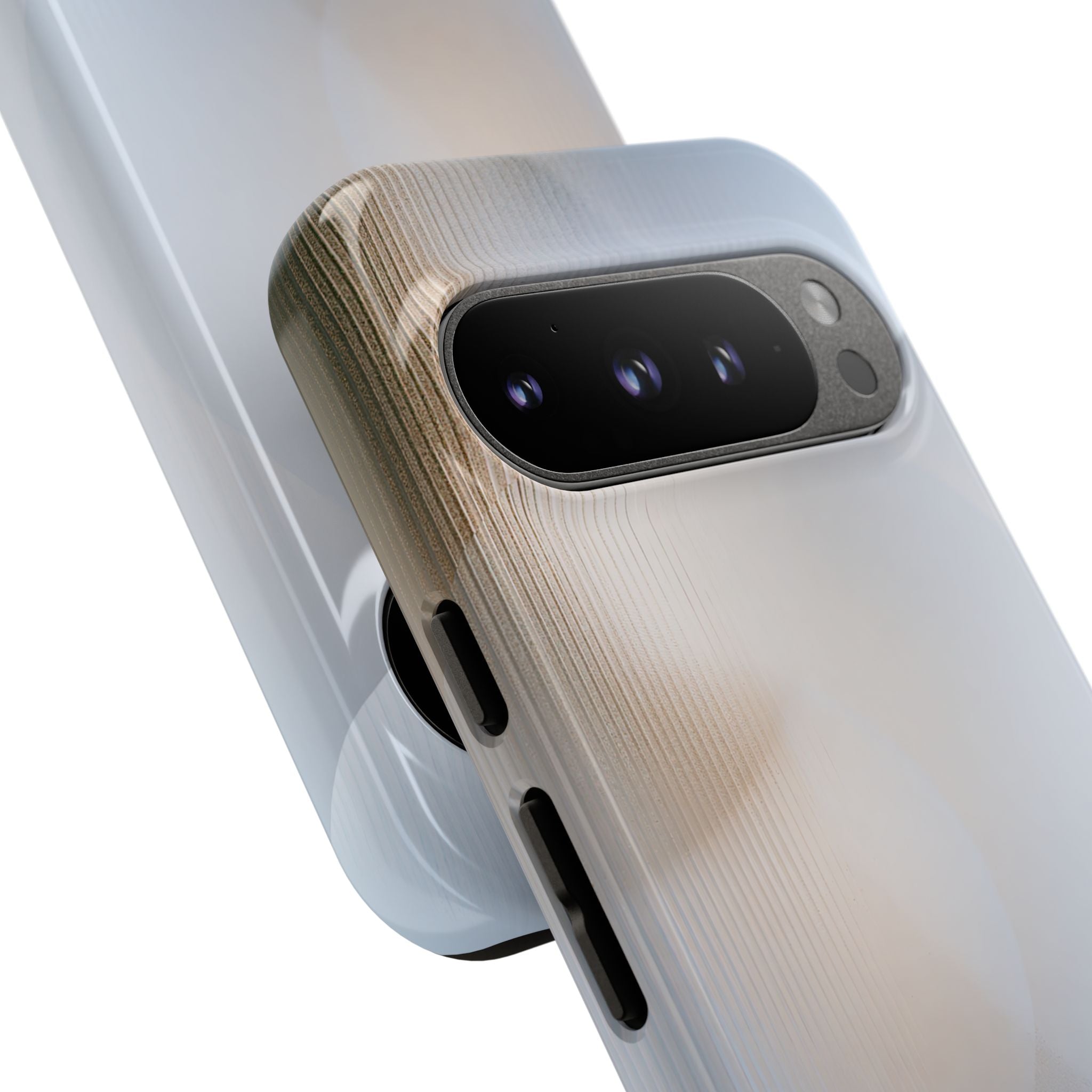 White Tough Phone Case for Google Pixel - Frosted Ribbed Sphere