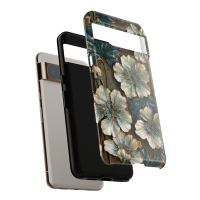 Gilded Blossom Reverie · Tough Phone Case for Pixel ·  Teal