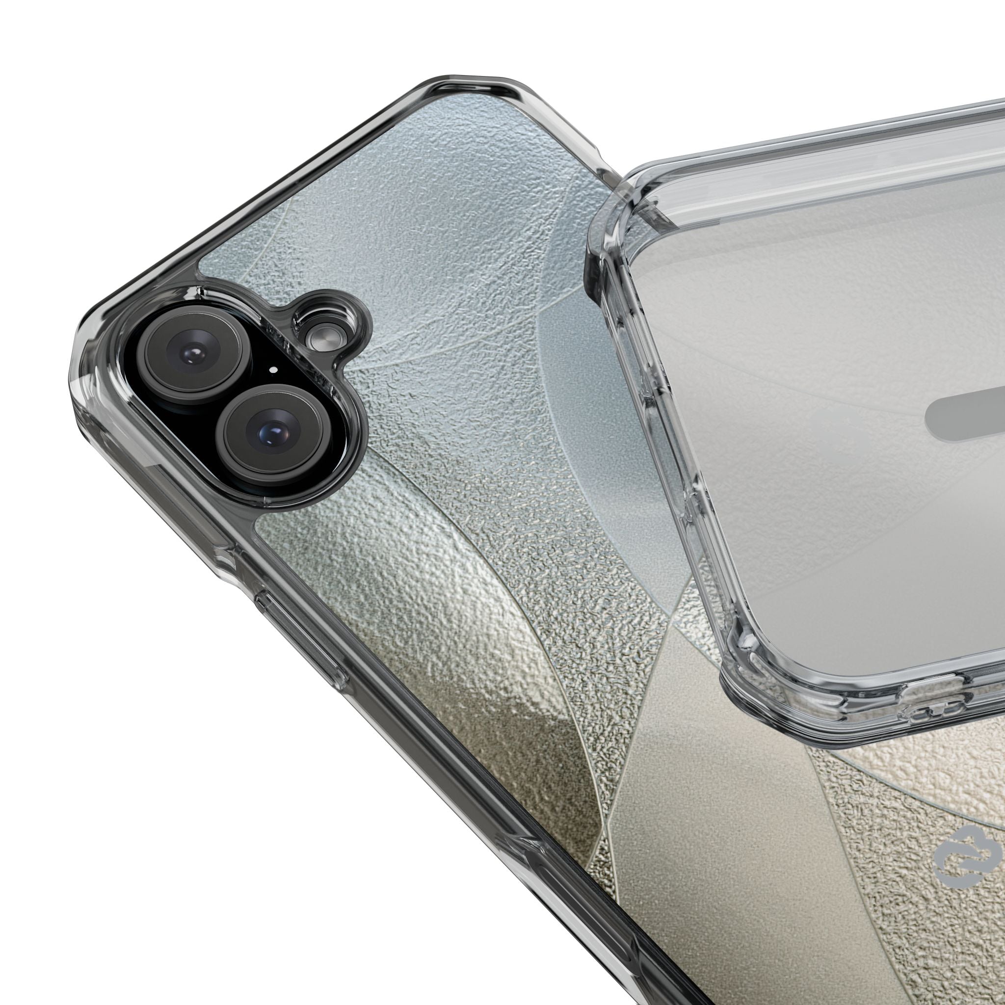 Silver Impact MagSafe Phone Case for iPhone - Frosted Silver Mosaic