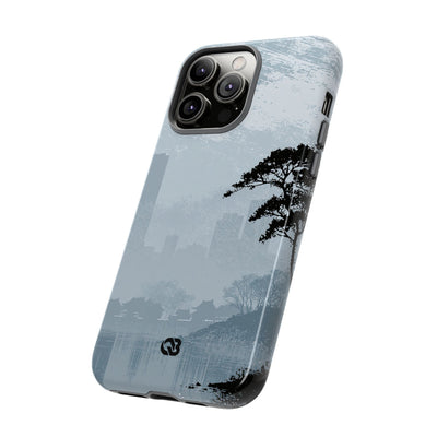 Grey Tough Phone Case for iPhone - Steel Slate Zen