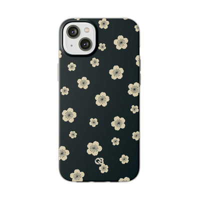 Teal Lite Phone Case for iPhone - Obsidian Cream Petals