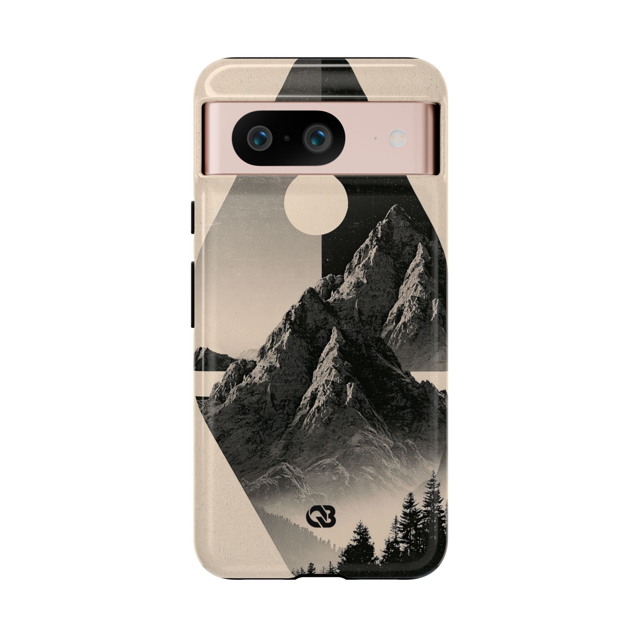 Beige Tough Phone Case for Google Pixel - Obsidian Summit Parchment