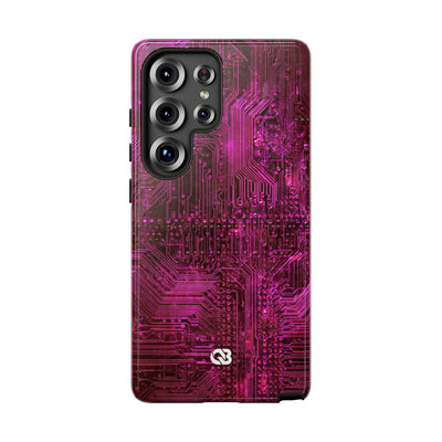 Magenta Circuit Trace · Tough Phone Case for Samsung · Pink