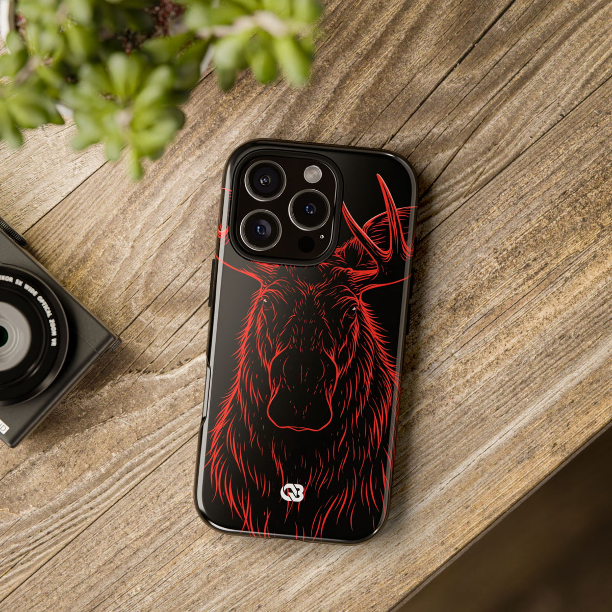 Nordic Moose Contour · Tough Phone Case for iPhone · Red
