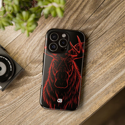 Nordic Moose Contour · Tough Phone Case for iPhone · Red