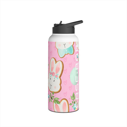 Blushing Bunny Bloom - Stainless Steel Water Bottle