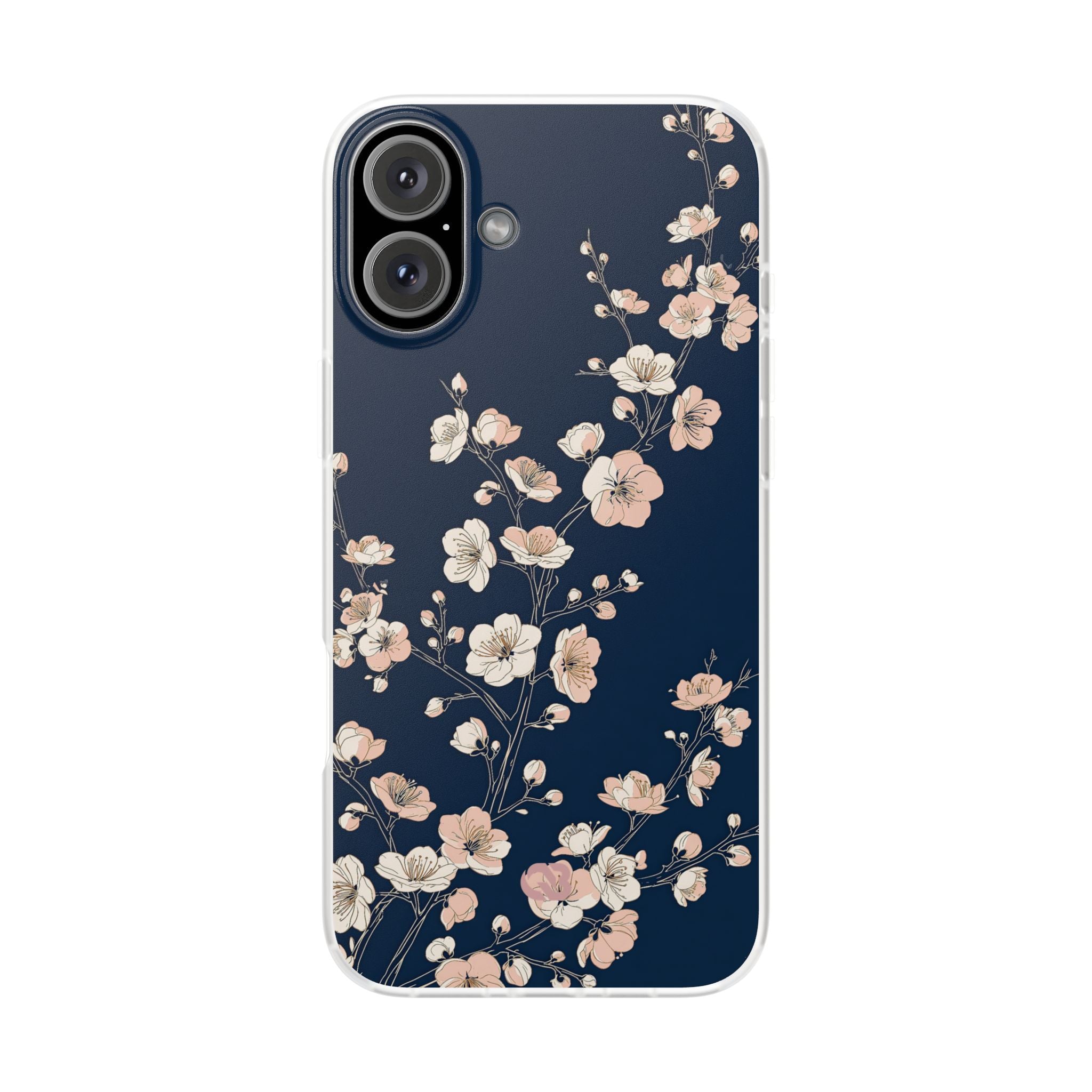 Blue Lite Phone Case for iPhone - Midnight Peach Sakura