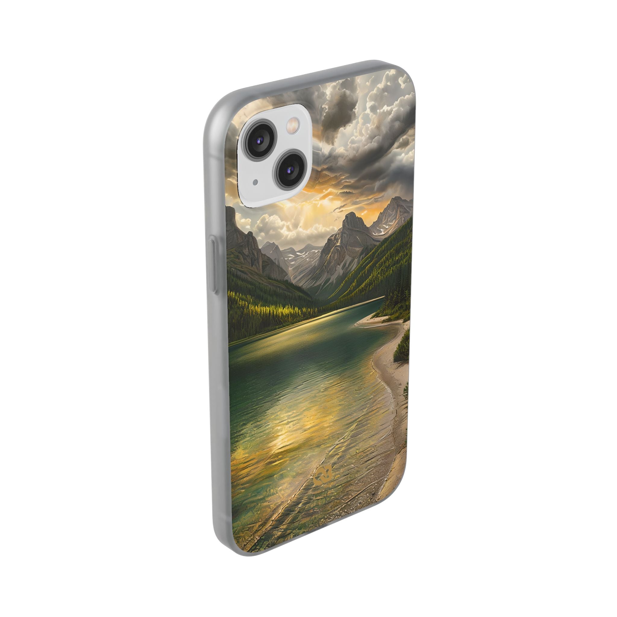 Gilded Mountain Lake · Soft Phone Case for iPhone