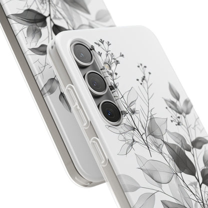 Veined Leaves Gray Samsung S24 Plus Case - Soft